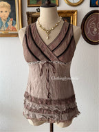 Whimsical Purple Blouse Size S