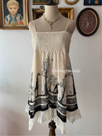Whimsical Black White Chiffon Dress Size M