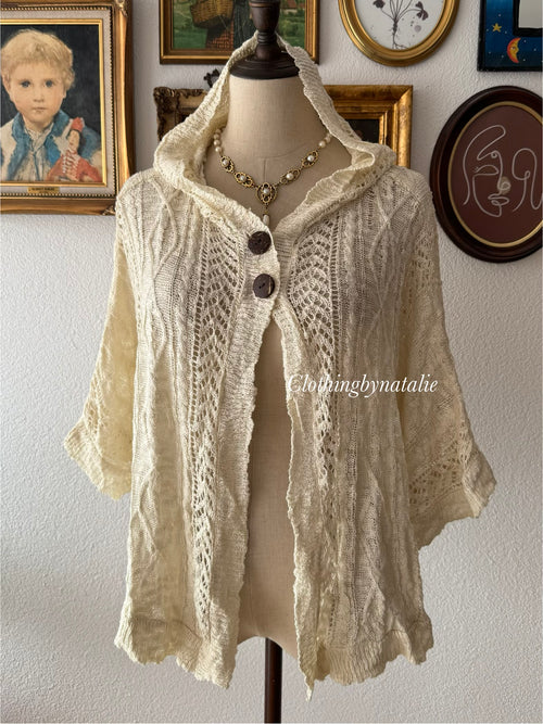 Cream Knit Poncho Size S/M