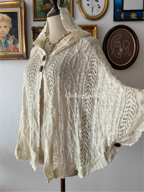 Cream Knit Poncho Size S/M