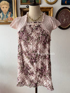 Y2K Purple Chiffon Blouse Size XS