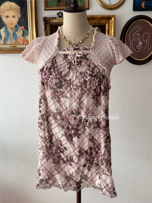 Y2K Purple Chiffon Blouse Size XS