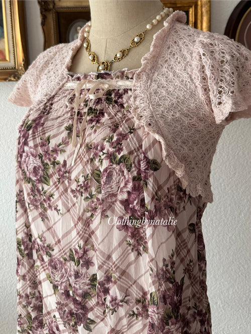 Y2K Purple Chiffon Blouse Size XS