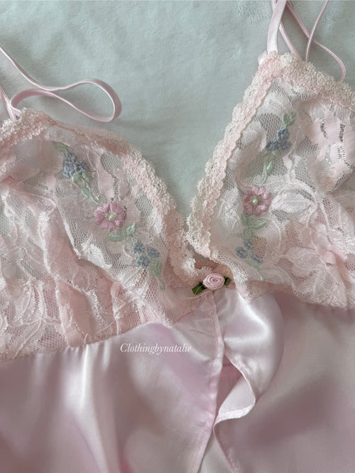 Secret Treasure Pink Satin Babydoll (L)