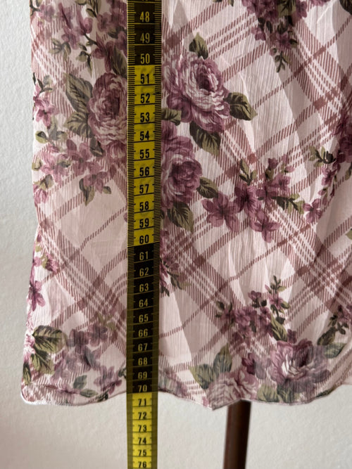 Y2K Purple Chiffon Blouse Size XS