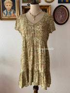 Floral Green Cotton Dress size M