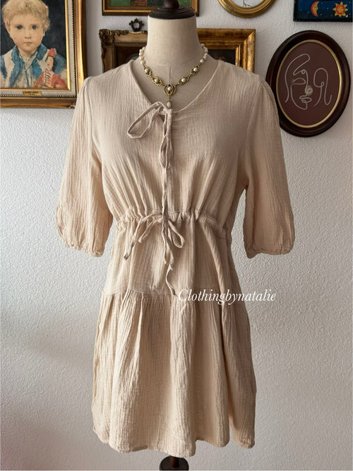 Beige Cotton Muslin Babydoll size S/M
