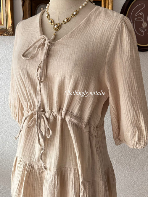 Beige Cotton Muslin Babydoll size S/M