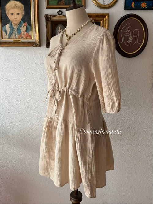 Beige Cotton Muslin Babydoll size S/M