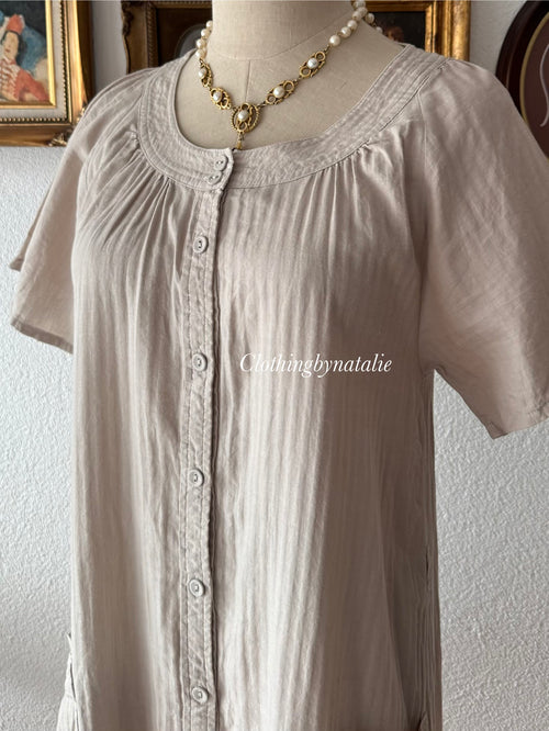 Beige Cotton Midi Babydoll size S