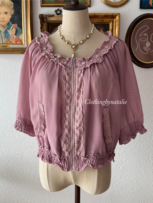 Coquette Purple Chiffon Cardigan Size S/M