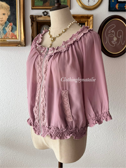 Coquette Purple Chiffon Cardigan Size S/M