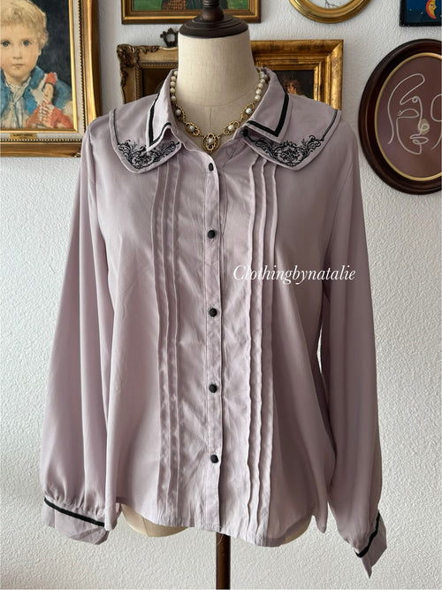 Purple Long Sleeve Blouse size M