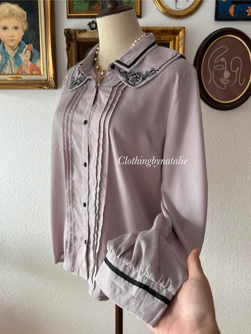 Purple Long Sleeve Blouse size M