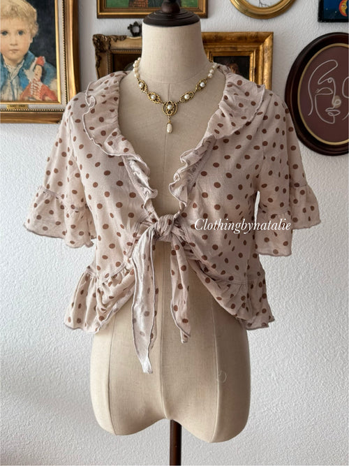Poka Dot Beige Cardigan size S