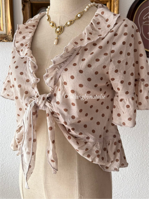 Poka Dot Beige Cardigan size S
