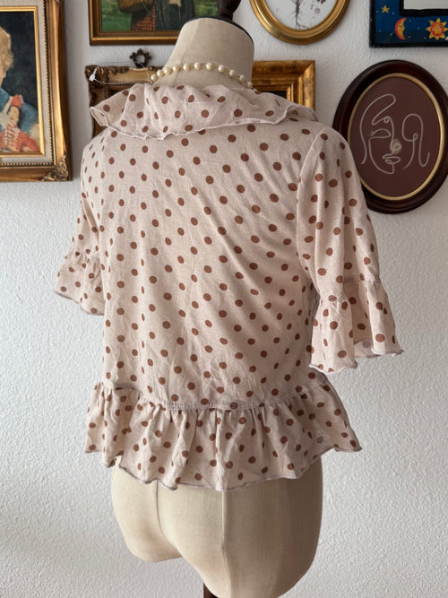 Poka Dot Beige Cardigan size S