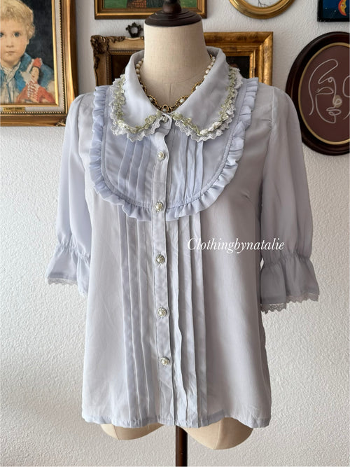 Fairy Blue Chiffon Blouse Size S
