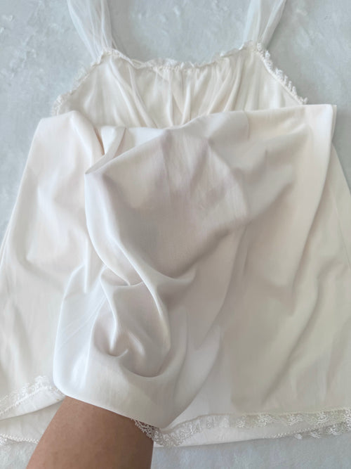 Vintage Cream Nylon Nightgown (S)