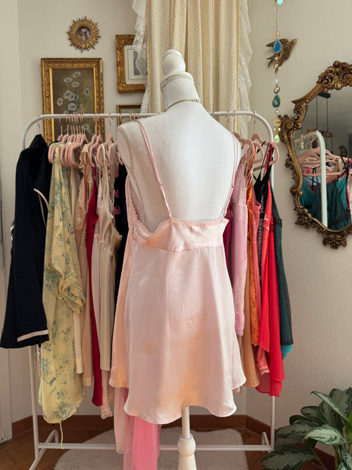 Secret Treasure Pink Satin Babydoll (L)