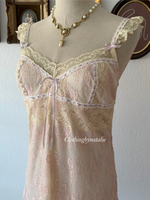 Pink Fairy Lace Nylon Slip Size S/ small M