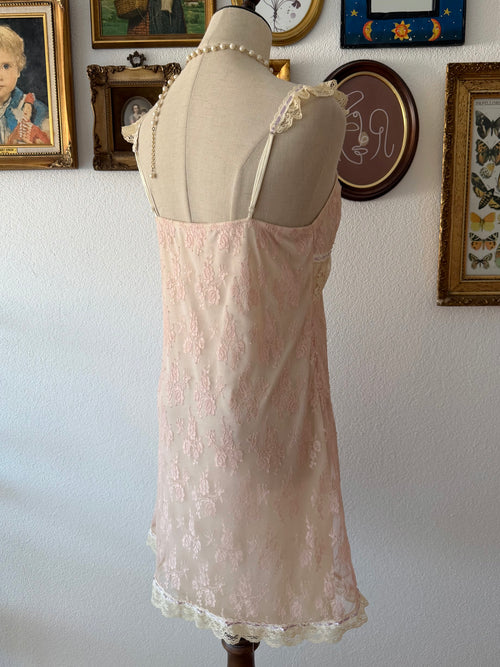 Pink Fairy Lace Nylon Slip Size S/ small M