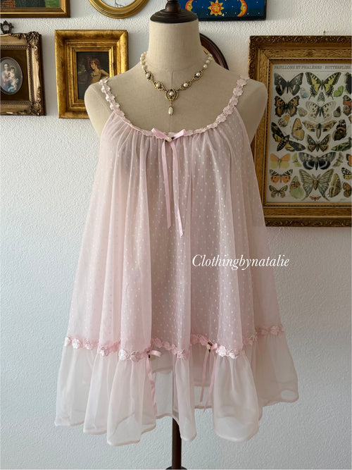 Tosca Pink Nylon Babydoll Size M
