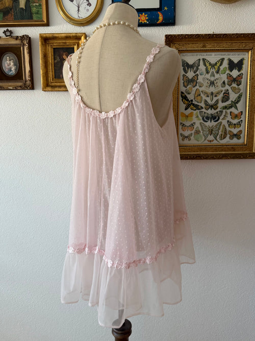 Tosca Pink Nylon Babydoll Size M
