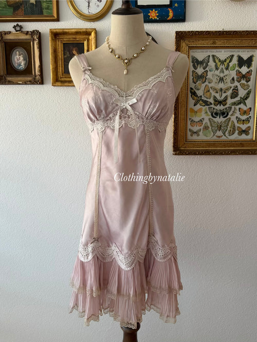 Romantic Fairy Pink Satin Slip Size M