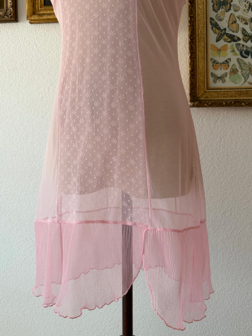Rose Pink Sheer Mesh Slip Size S
