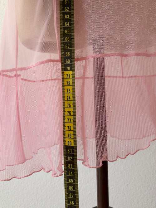 Rose Pink Sheer Mesh Slip Size S