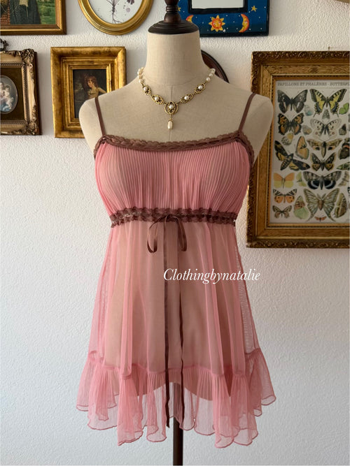 Victoria’s Secret Pink Sheer Mesh Babydoll Size S/M