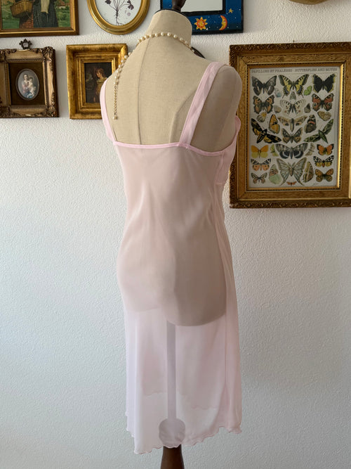 Butterfly Pink Chiffon Slip Size M