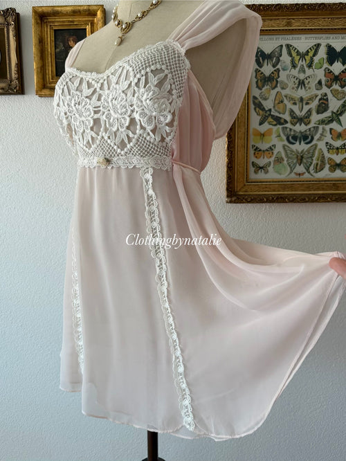 Flora Nikrooz Pink Chiffon Babydoll Size M