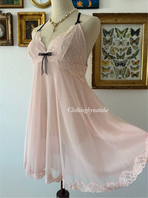 Fairy Pink Mesh Babydoll Size M