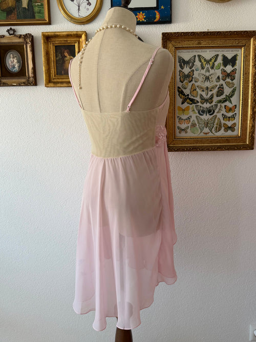 Butterfly Pink Chiffon Babydoll Size M