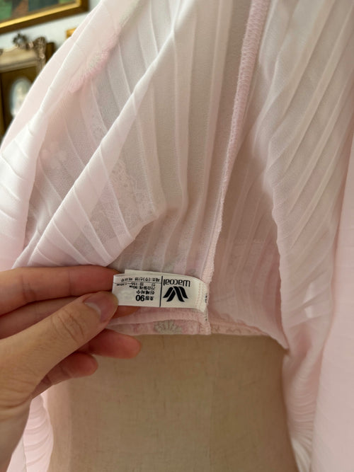 Wacoal Pleated Pink Chiffon Slip Size M