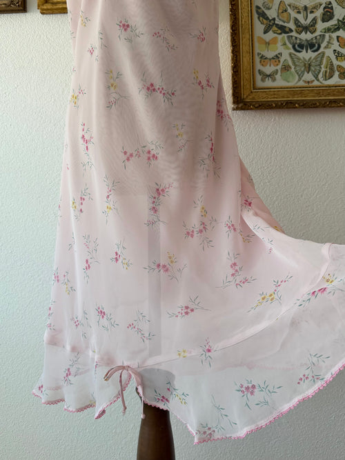 Jones Newyork Pink Floral Chiffon Slip Size M