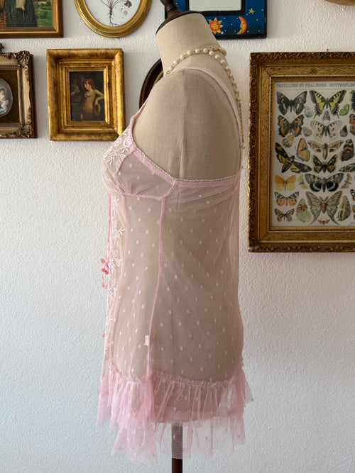 Dana Sheer Pink Mesh Slip Size S