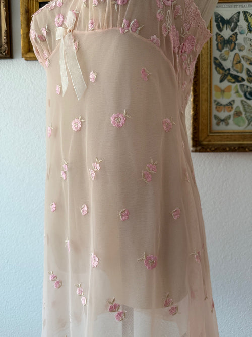 Embroidery Pink Mesh Slip Size S