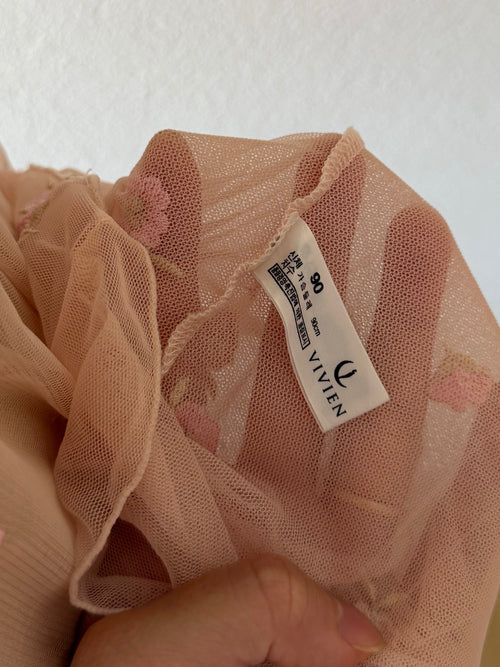 Embroidery Pink Mesh Slip Size S