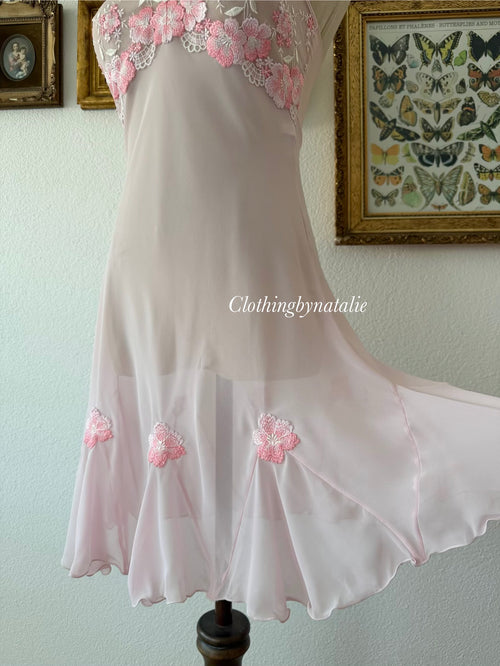 Venus Pink Sheer Chiffon Slip Size S