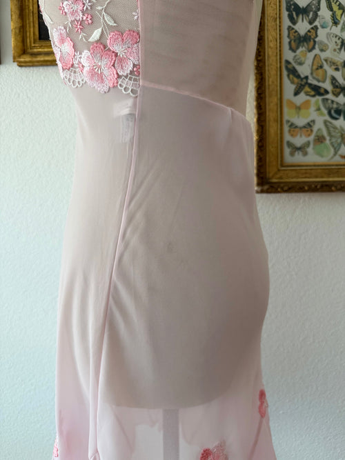 Venus Pink Sheer Chiffon Slip Size S