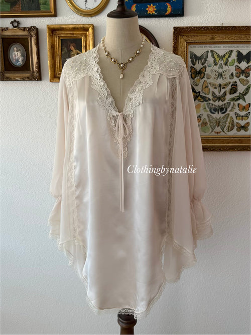 Lingerie Cacique Pink Satin Sleep Shirt Size M