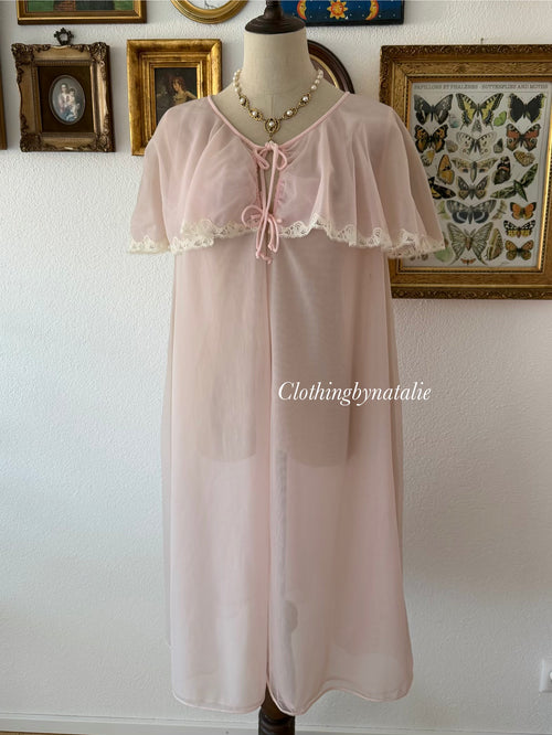 Frenchmaid Pink Nylon Robe Size S/M