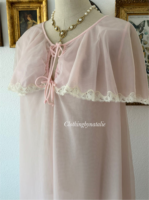 Frenchmaid Pink Nylon Robe Size S/M