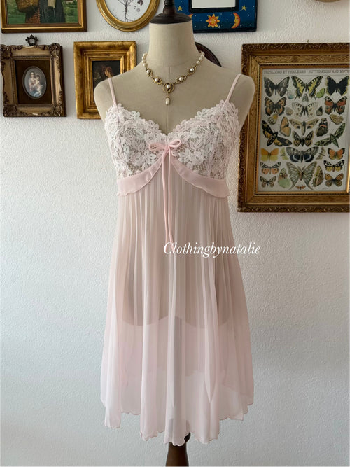 Vivien Pleated Chiffon Babydoll Size S