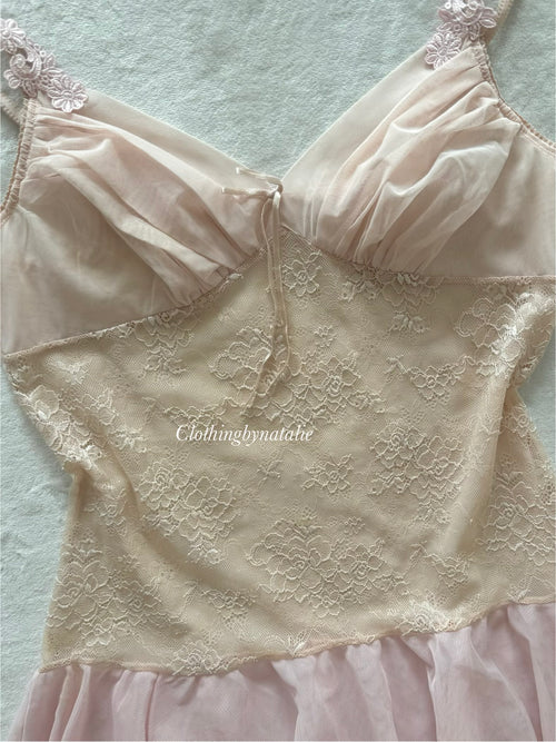 Ballerina Pink Mesh Babydoll Size S