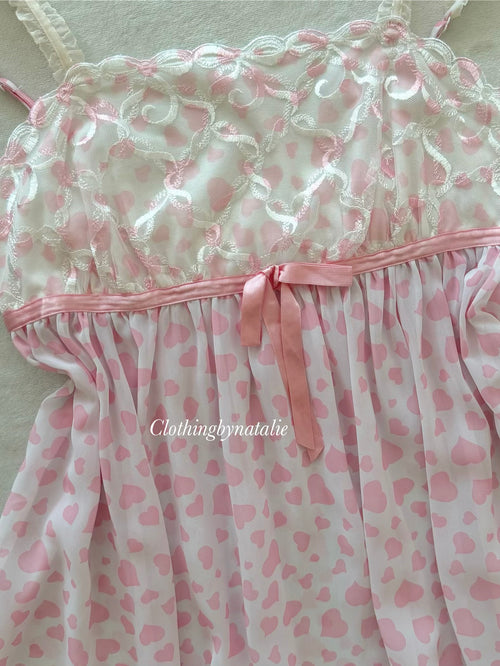 Latelne Heart Chiffon Babydoll Size S/small M