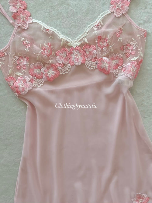 Venus Pink Sheer Chiffon Slip Size S